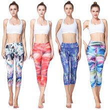Compresión de leggings de yoga estampado personalizado con mallas de pantalones apretados